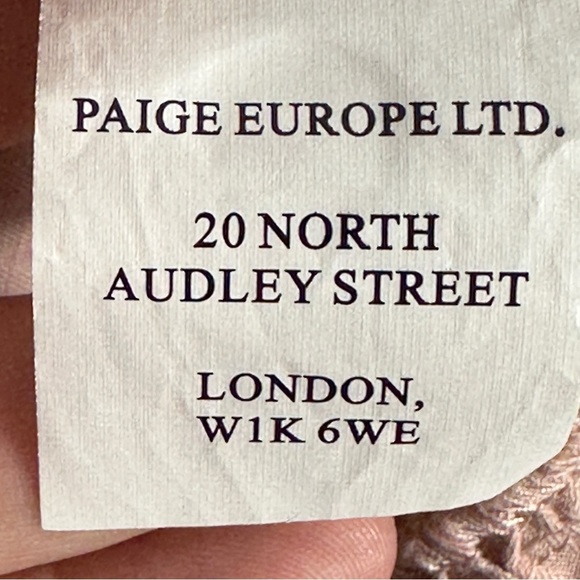 Paige Mayslie dress size S, button front, flounce hem, belt, textured, Twee - Picture 11 of 15